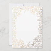 Gouden Bloemen Meisje Foto Verjaardag Uitnodiging (Achterkant)