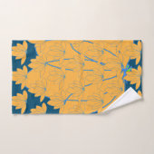 Gouden bloemen op een turquoise geschenk bad handdoek (Handdoek)