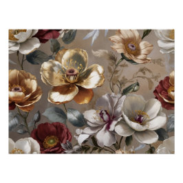 Gouden bloemen perfect poster