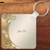 Gouden  Bloemen Sleutelhanger (Achterkant)