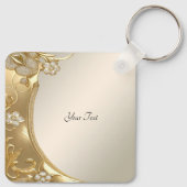 Gouden  Bloemen Sleutelhanger (Achterkant)