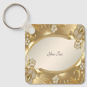 Gouden  Bloemen Sleutelhanger