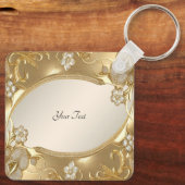 Gouden  Bloemen Sleutelhanger (Achterkant)