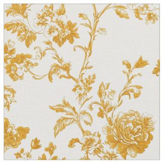 Gouden Bloemen Toile Stof