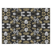 Gouden Bloemen Tropisch Patroon Tafelkleed (Voorkant (Horizontaal))