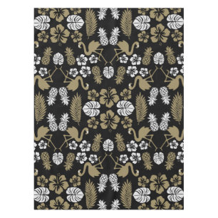 Gouden Bloemen Tropisch Patroon Tafelkleed