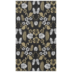 Gouden Bloemen Tropisch Patroon Tafelkleed