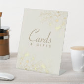 Gouden Bloemen Trouwkaarten & Geschenken Teken Reclamebord Met Voetstuk (Insitu)