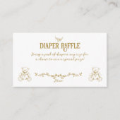 Gouden  Bloemen Verpleegster Baby showers Luier Informatiekaartje (Voorkant)