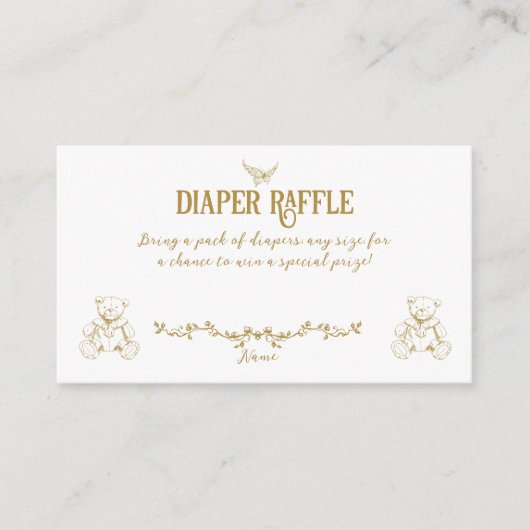 Gouden  Bloemen Verpleegster Baby showers Luier Informatiekaartje (Voorkant)