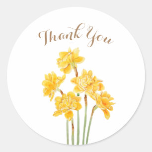 gouden bloemen waterverf klassieke ronde sticker