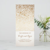 Gouden Bloemen Witte Trouwprogramma's Programma (Staand voorkant)