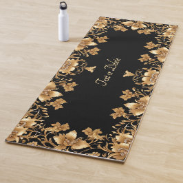Gouden Bloemen Yoga Mat