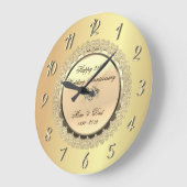 Gouden bloemendiamant 25e trouwdag grote klok (Hoek)