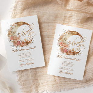 Gouden bloemenmaan dank u aan de maan verjaardag kaart