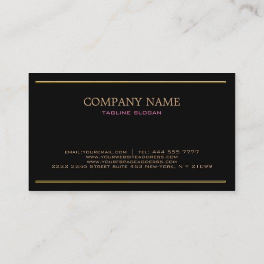 Gouden Bloemenrand Visitekaartje (Achterkant)