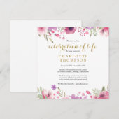 Gouden bloemenscript voor levensviering bij begraf kaart (Voorkant / Achterkant)