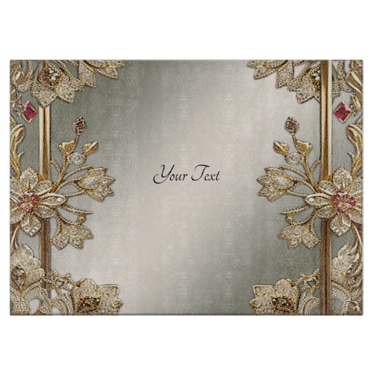 Gouden  Bloemensnijplank Snijplank (Voorkant)