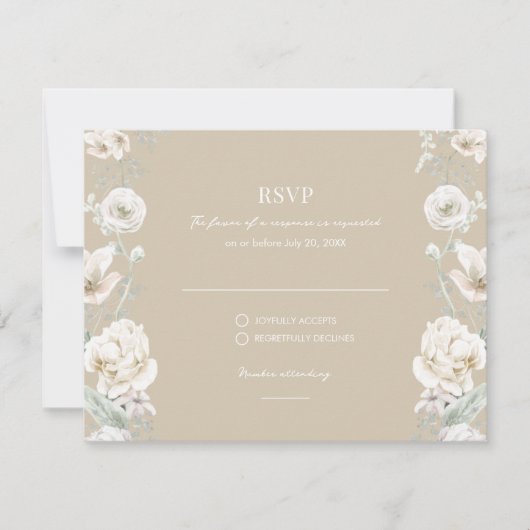 Gouden bloementuin bruiloft RSVP (Voorkant)