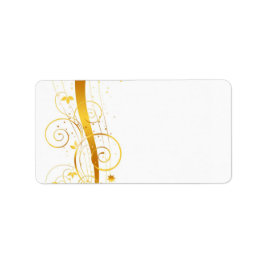 Gouden bloemetjes kerstdecor etiket