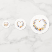 Gouden Bloemhartjes Bruidsfeest Confetti (Voorkanten)