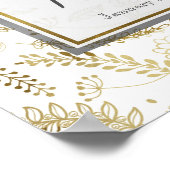 Gouden Bloemige Bladeren Rustieke Trouwbanner Poster (Hoek)