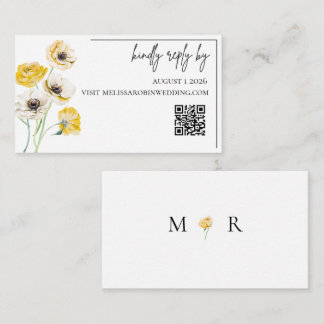 Gouden Bloemige Minimalistische Trouw RSVP Bijlage