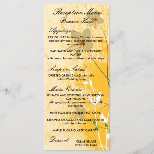 gouden bloemige moderne vormgeving menu (Voorkant)