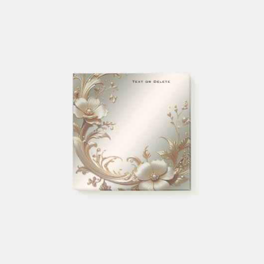Gouden bloemige Post-it-briefjes Post-it® Notes (Voorkant)