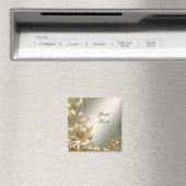 Gouden Bloemmagneet Magneet (Insitu (Vaatwasser))