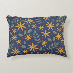 Gouden Bloemmotief Botanisch Ontwerp Accent Kussen