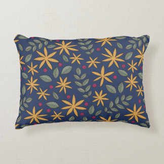 Gouden Bloemmotief Botanisch Ontwerp Accent Kussen