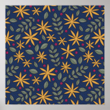 Gouden Bloemmotief Botanisch Ontwerp