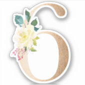 Gouden bloemnummers sticker (Voorkant)
