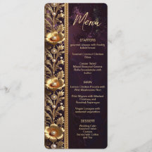 Gouden bloemornament met parels menu