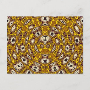 Gouden Bloemrijke Mandala Boho Patroon Briefkaart