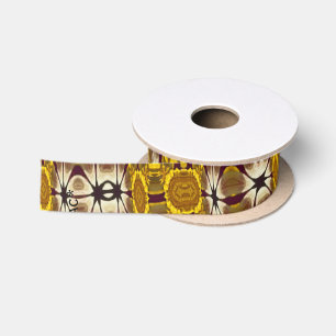 Gouden Bloemrijke Mandala Boho Patroon Lint