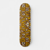 Gouden Bloemrijke Mandala Boho Patroon Skateboard (Voorkant)