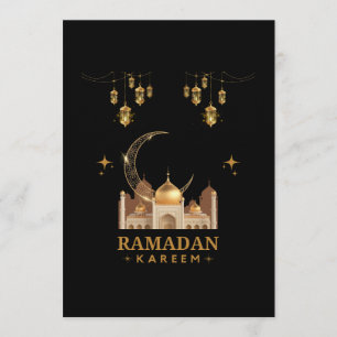 Gouden Bloemrijke Ramadan Kareem Viering Kaart