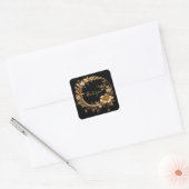 Gouden Bloemrijke Sierlijke Frame Sticker (Envelop)