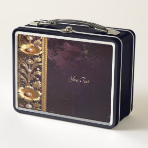 Gouden bloemversiering Lunchbox