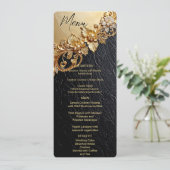 Gouden Bloemversieringen Menu (Staand voorkant)