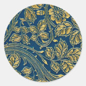Gouden Bloesem Elegantie  Ronde Sticker (Voorkant)
