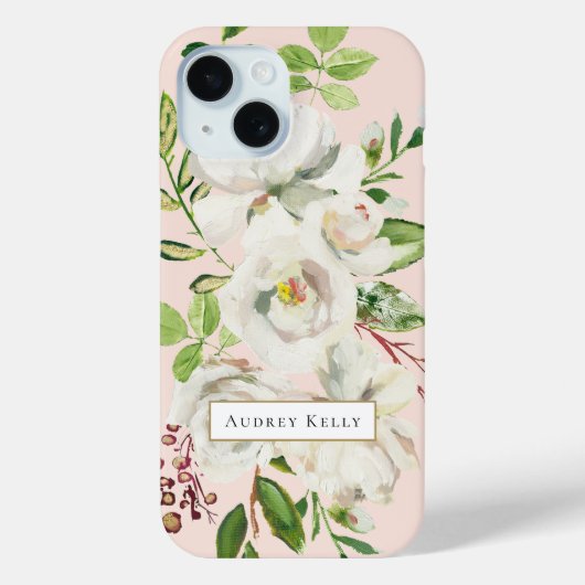 Gouden Blooms Custom Monogram | Blozen Case-Mate iPhone Case (Achterkant)