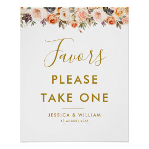 gouden blos bloemen Favorieten teken Perfect Poster