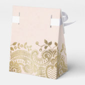 Gouden blush elegante kant bruiloft gunst bedankdoosjes (Achterkant)