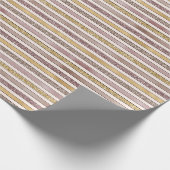 Gouden Blush Glitter Stripes Cadeaupapier (Hoek)