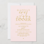Gouden Blush Happily Ever After Dinner Huwelijk Kaart (Voorkant)