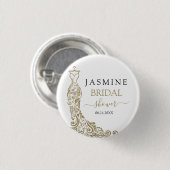 Gouden Blush Jurk Bruidsdiner Ronde Button 3,2 Cm (Voorkant /achterkant)