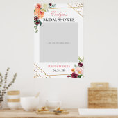 Gouden Blush Roze Bloem Bruids Bruiloft Foto Prop Poster (Keuken)